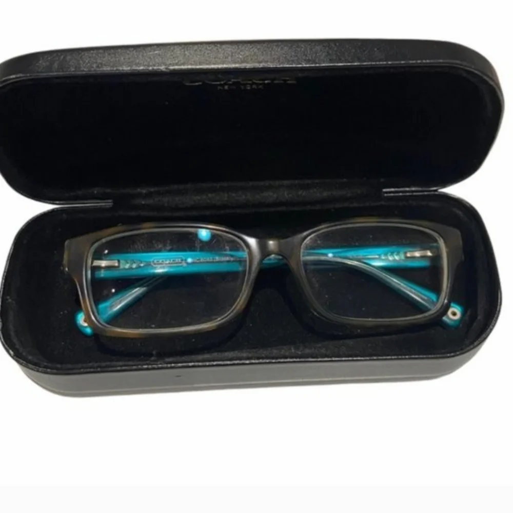 Coach Brooklyn Dark Tortoise Blue Green Teal 5116 HC 6040 Eyeglasses Black Case